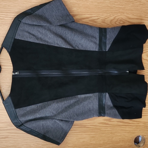 BCBG MaxAzria Black and Gray Colorblock Blouse - Picture 2 of 2